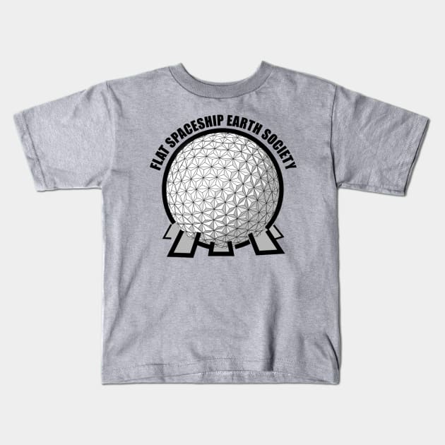 Flat Spaceship Earth Society Kids T-Shirt by Theme Park Gifts
